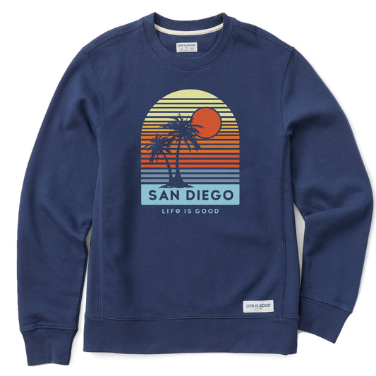 Men's San Diego Arched Palm and Sun Simply True Fleece Crew