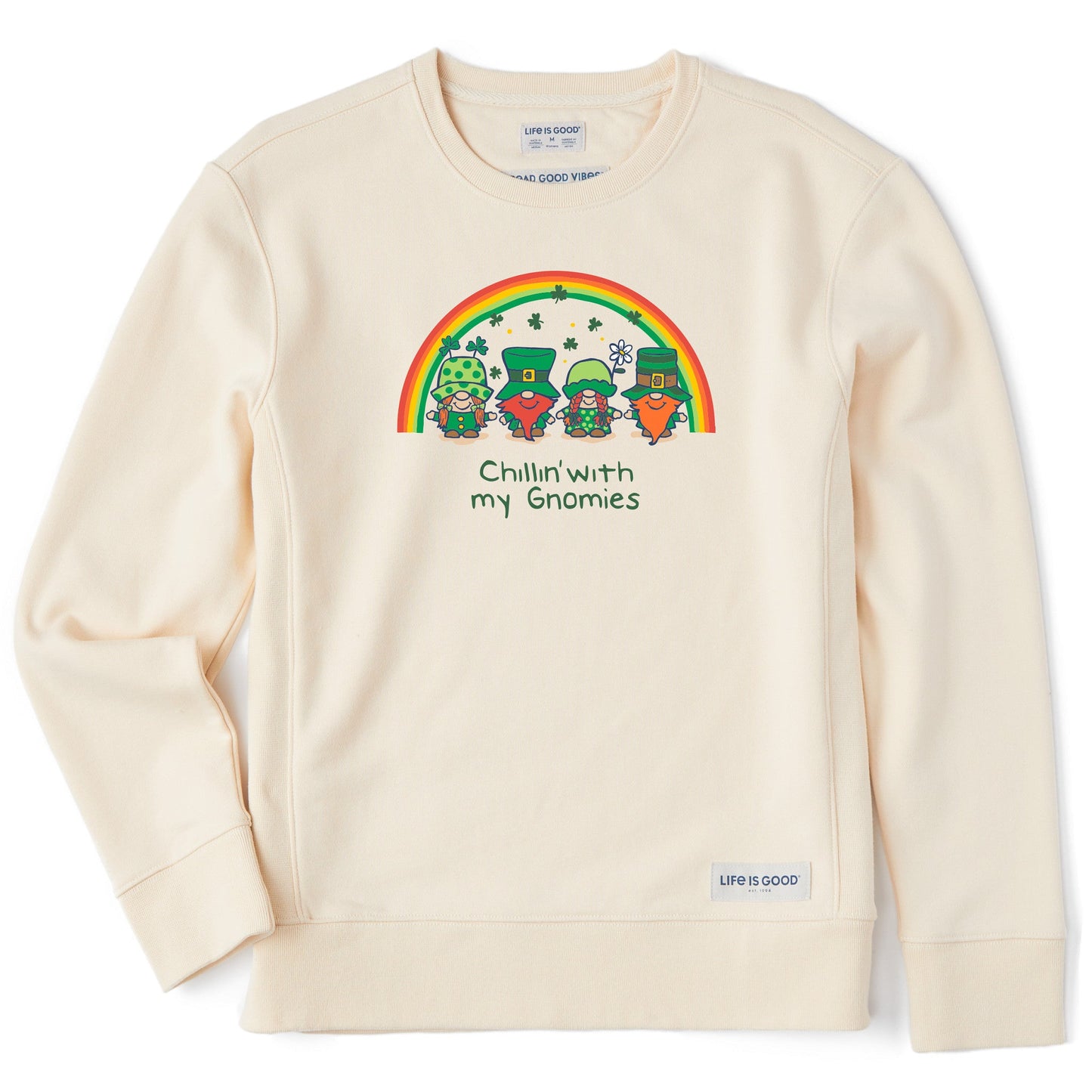 Women's Leprechaun Rainbow Gnomes Simply True Crew
