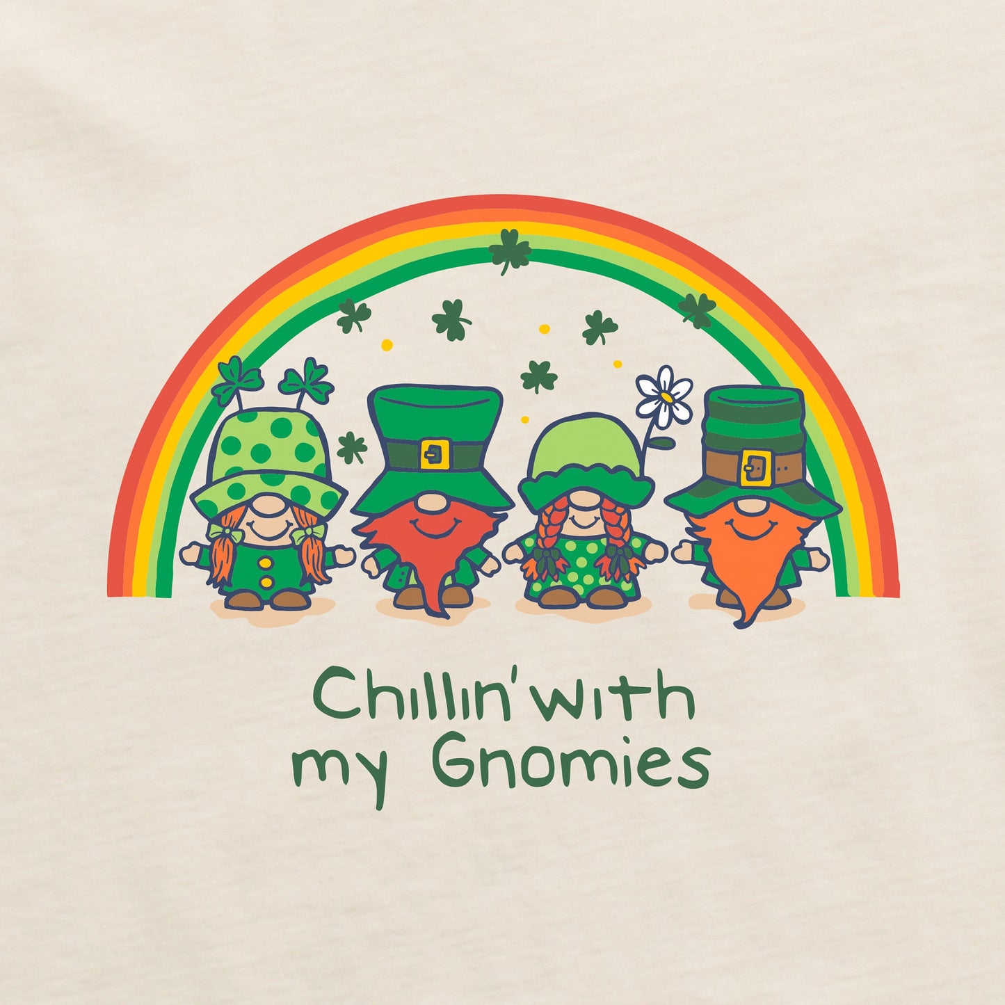 Women's Leprechaun Rainbow Gnomes Simply True Crew
