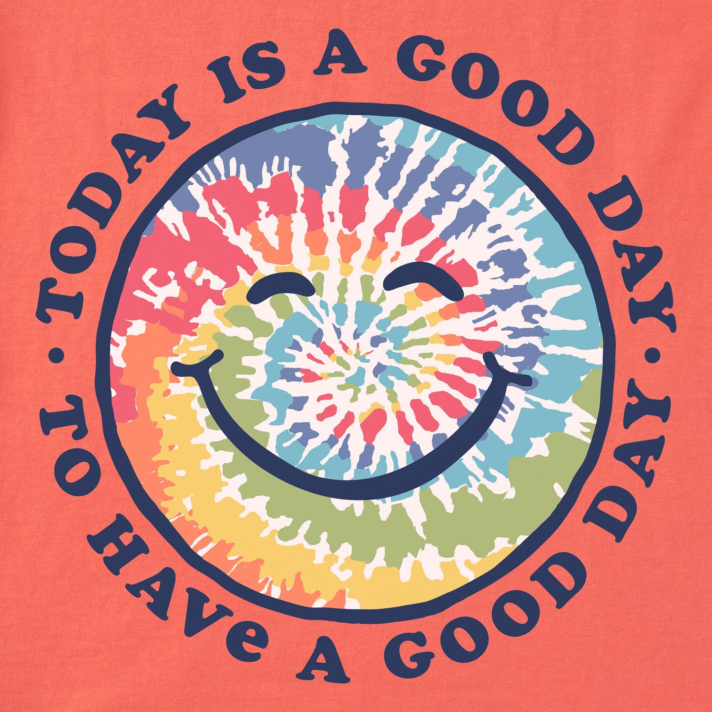 Women's Tie Dye Smile Good Day Short Sleeve Tee