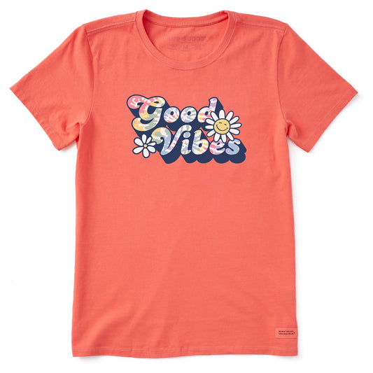 Women's Tie Dye Good Vibes Short Sleeve Tee