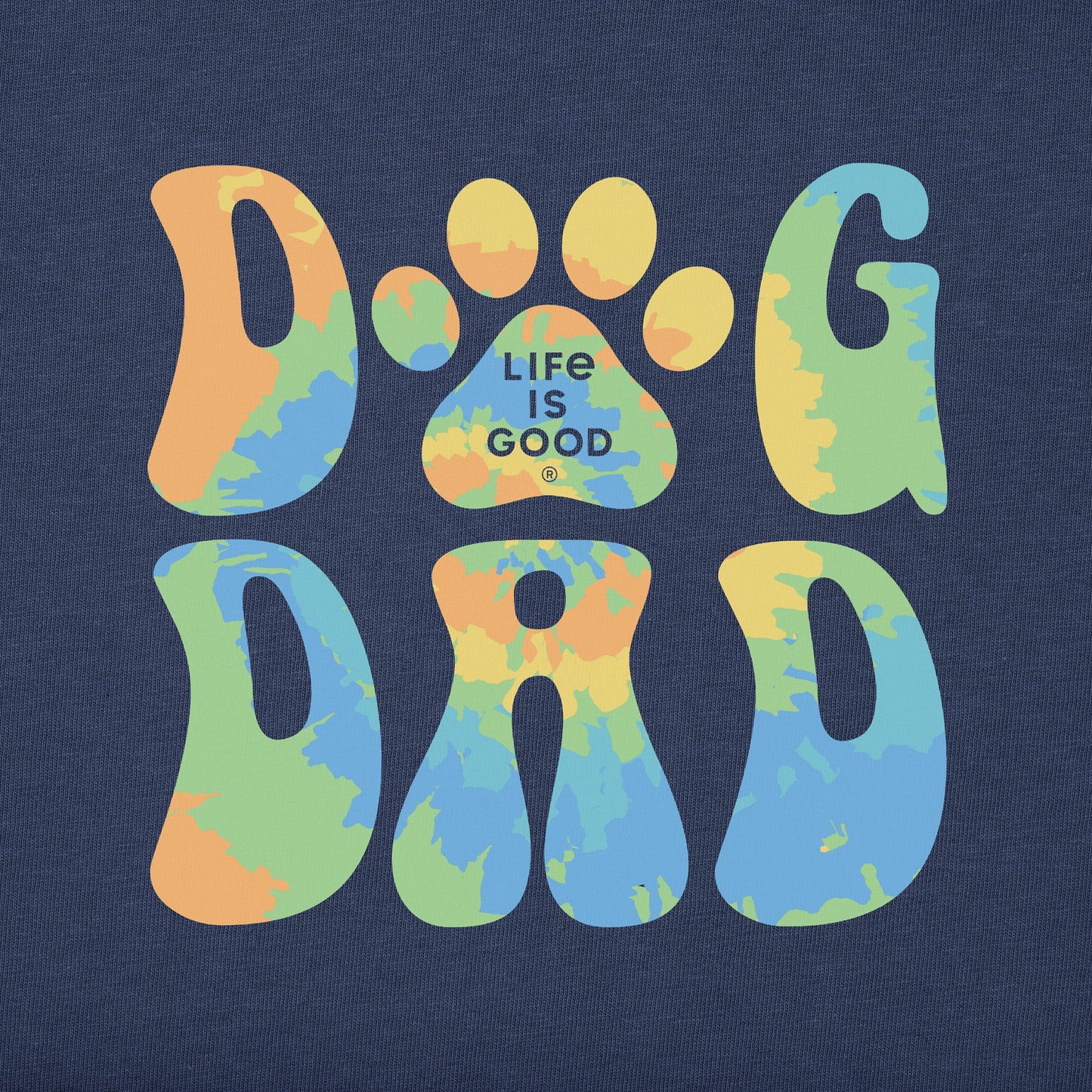 Men's Tie Dye Dog Dad Simply True Fleece Hoodie