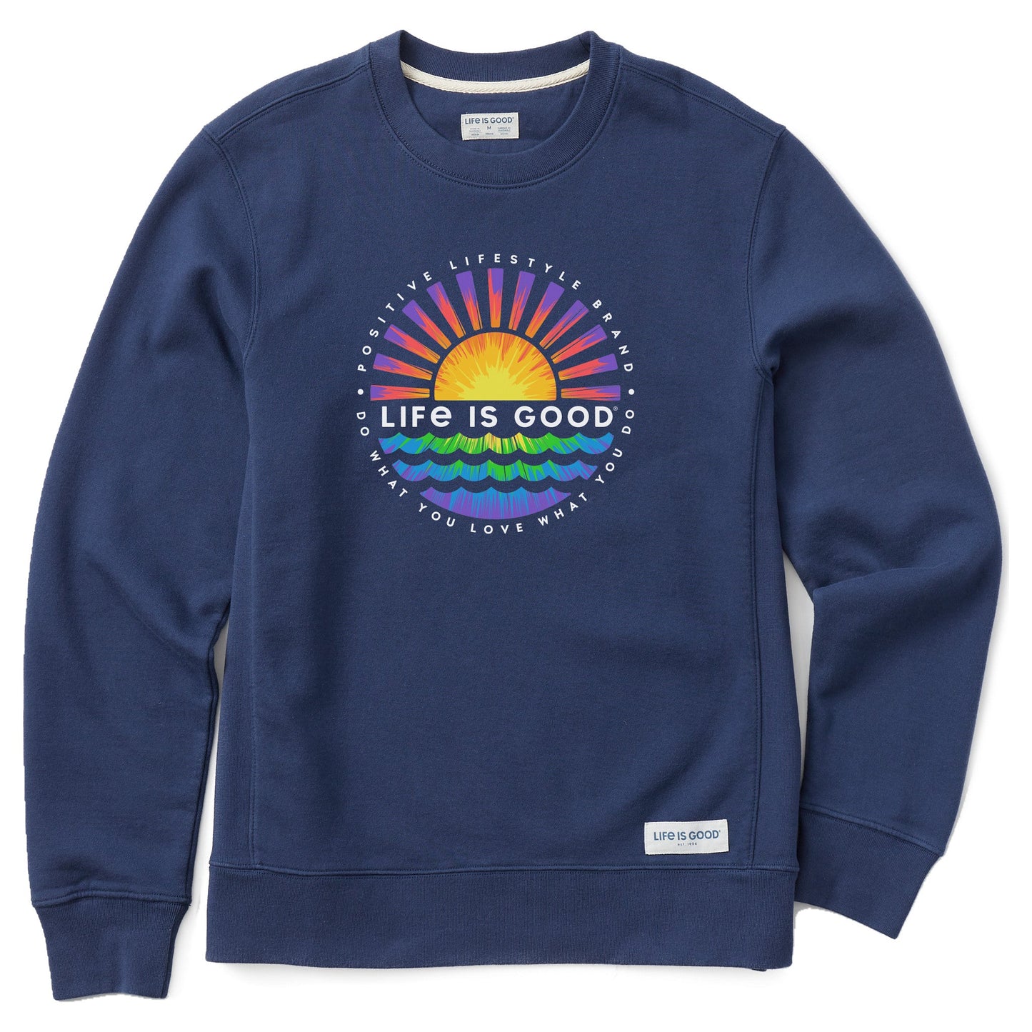 Men's Tie Dye Sunset Burst Simply True Fleece Crew