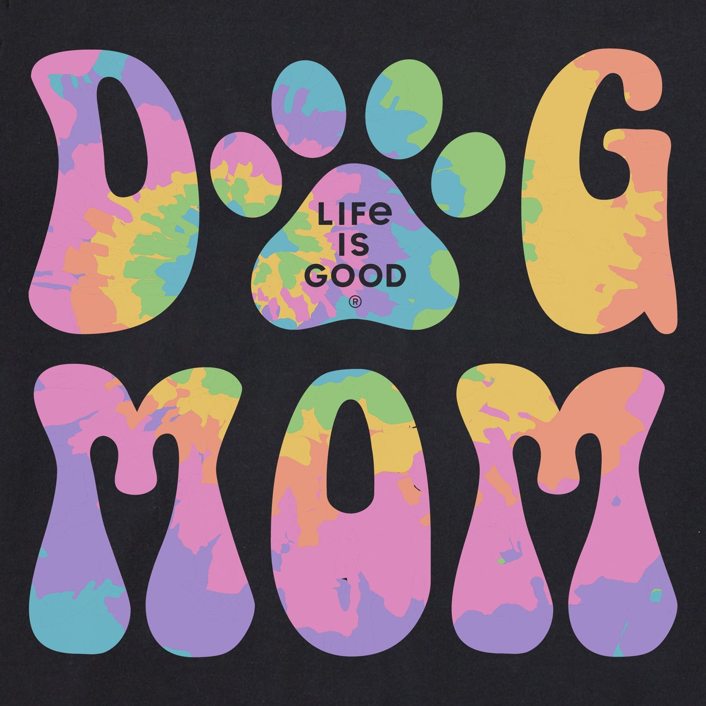 Women's Tie Dye Dog Mom Short Sleeve Vee