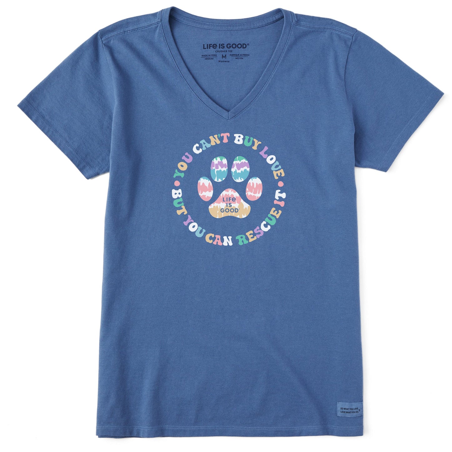 Women's Tie Dye You Can't Buy Love Short Sleeve Vee