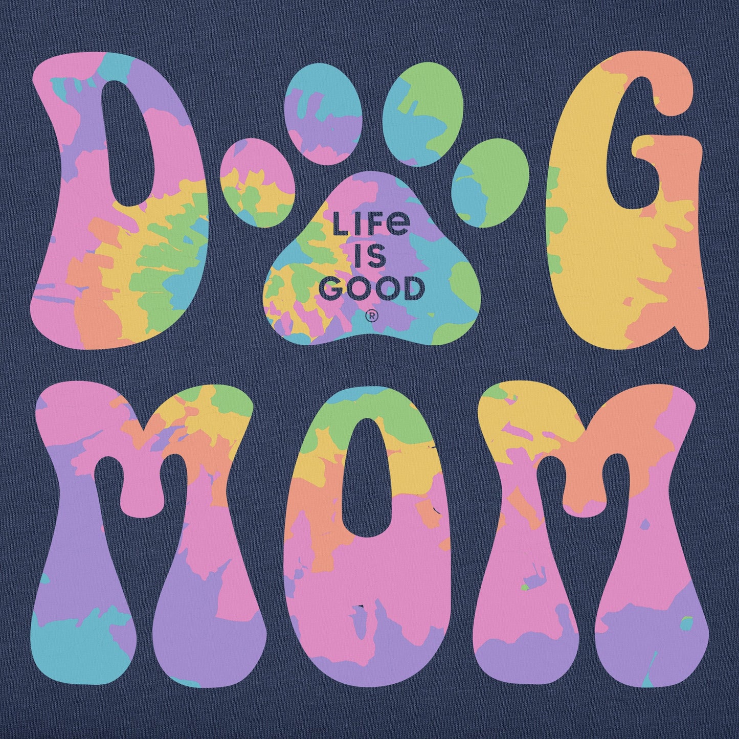 Women's Tie Dye Dog Mom Short Sleeve Crusher Boxy Tee