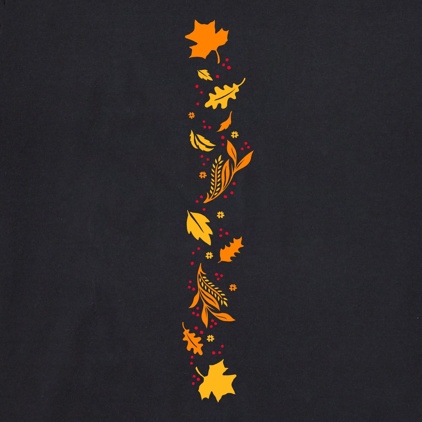 Women's Fall Leafy Heart Long Sleeve Crusher Vee