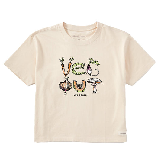 Women's Veg Out Veggies Short Sleeve Crusher Boxy Tee