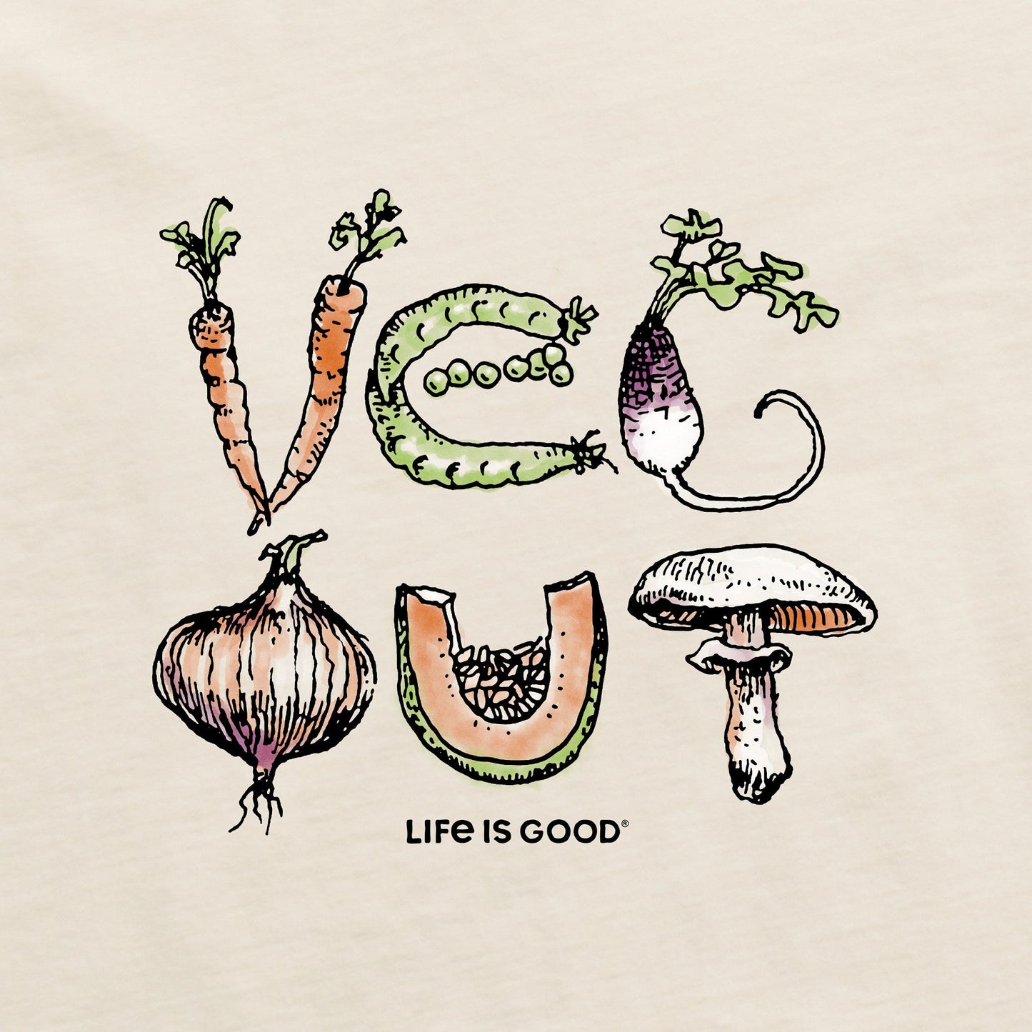 Women's Veg Out Veggies Short Sleeve Crusher Boxy Tee