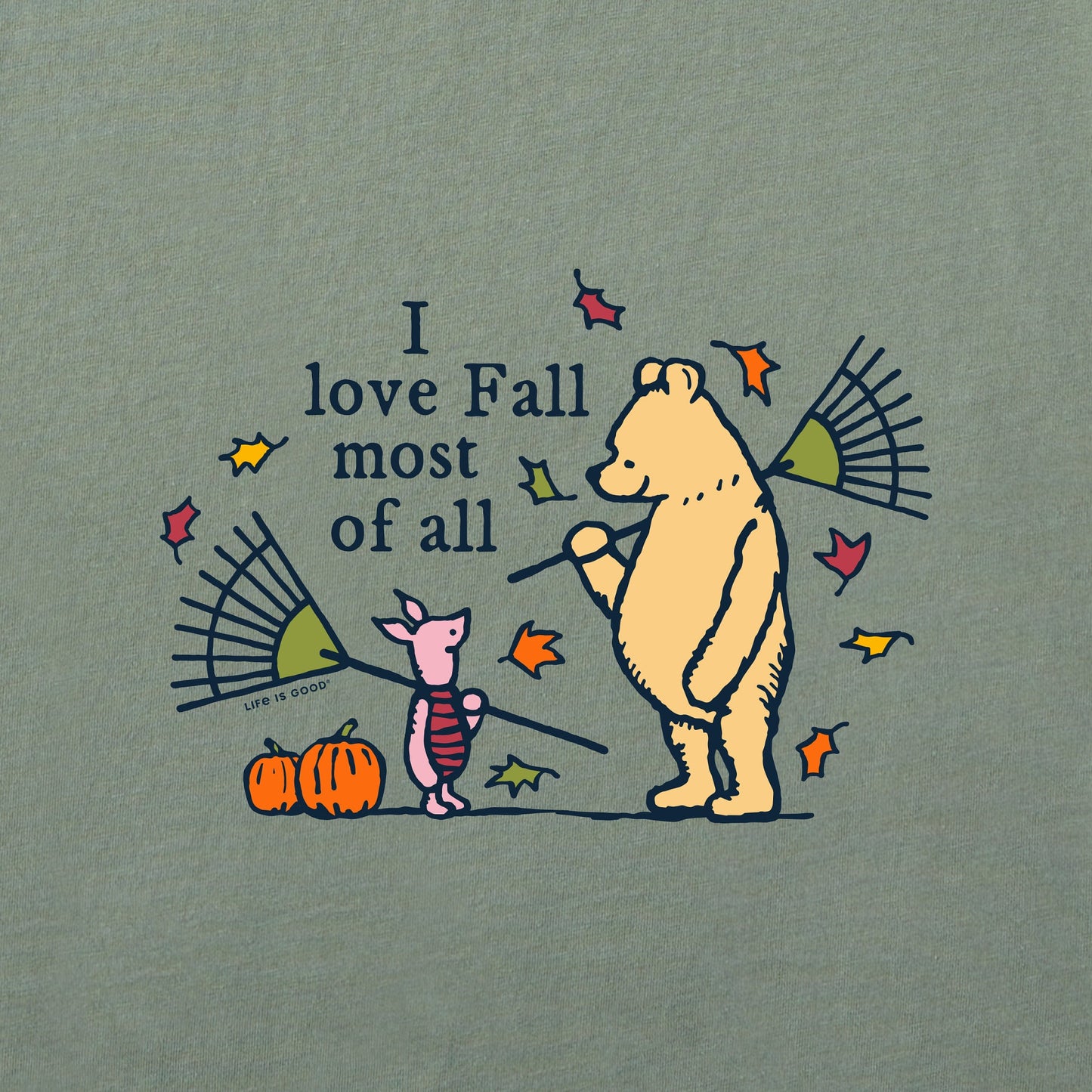 Women's Winnie I love Fall Most of All Long Sleeve Crusher Tee