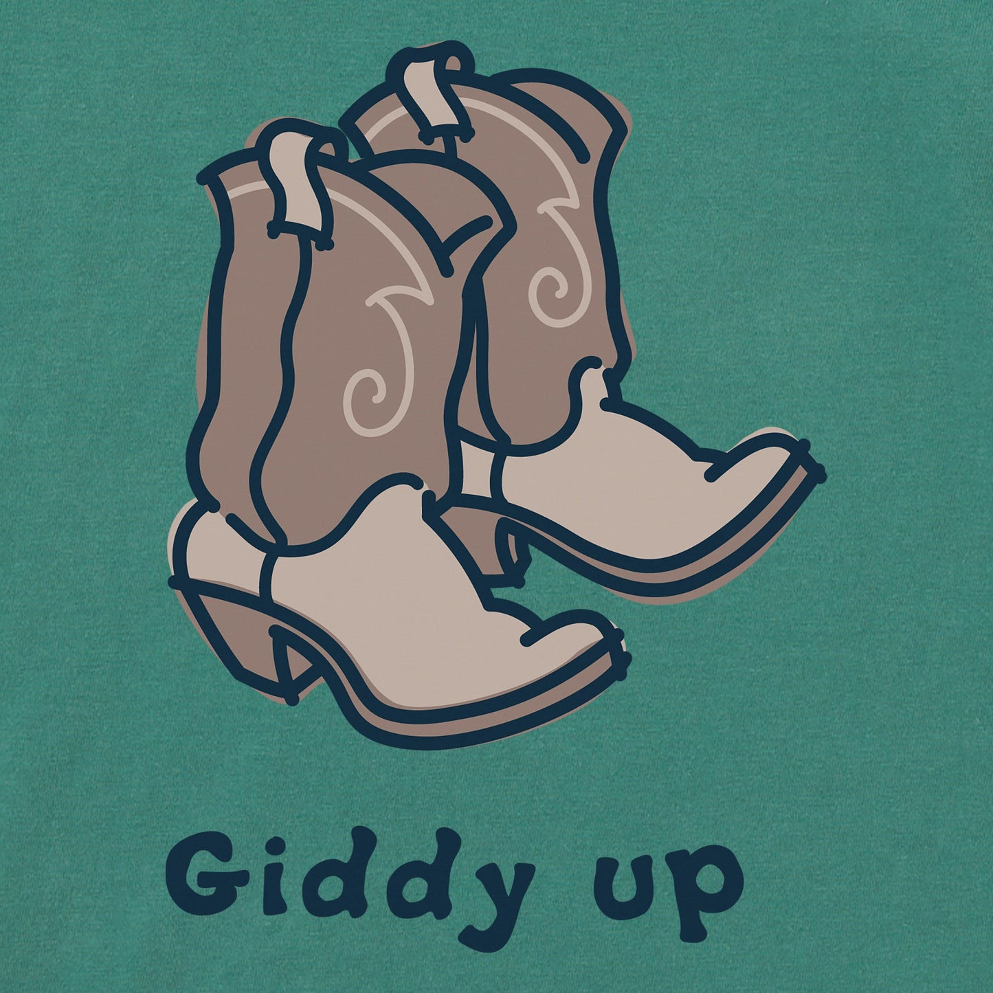 Women's Giddy Up Cowboy Boots Short Sleeve Crusher Boxy Tee