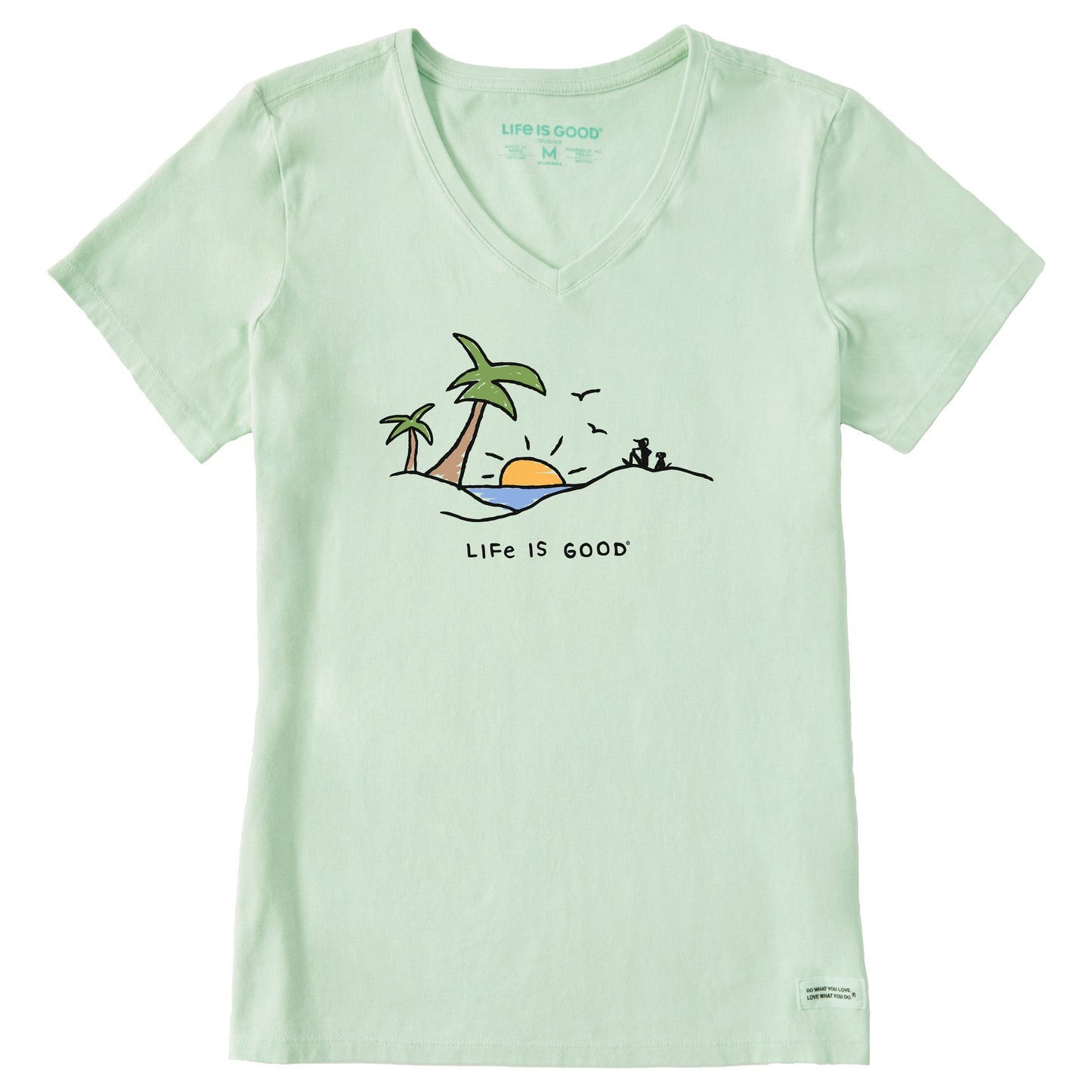 Women's Beach Palms Vista Short Sleeve Crusher Vee