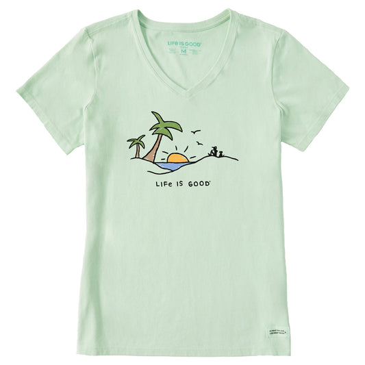 Women's Beach Palms Vista Short Sleeve Crusher Vee