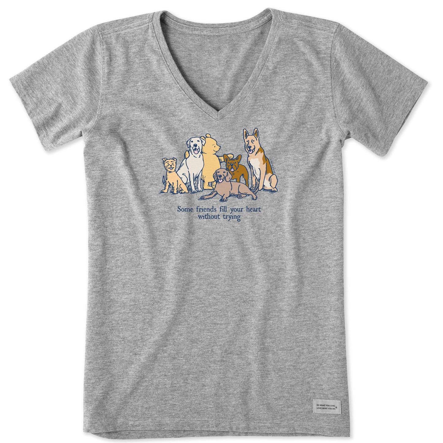 Women's Winnie Friends Fill Your Heart Short Sleeve Crusher Vee