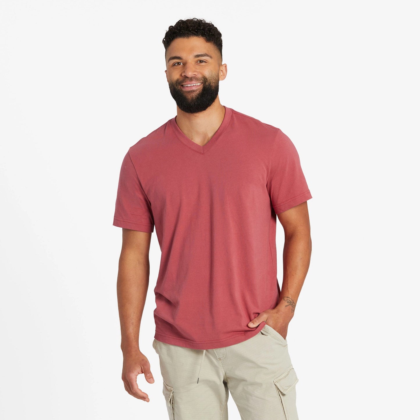 Men's Solid Short Sleeve Crusher Vee