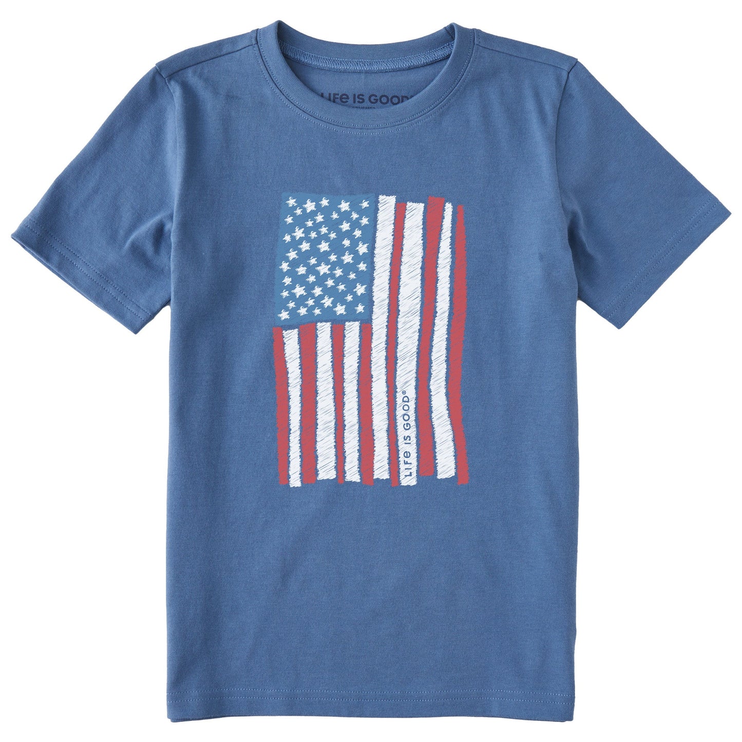 Kids Scribble Flag Short Sleeve Crusher Tee