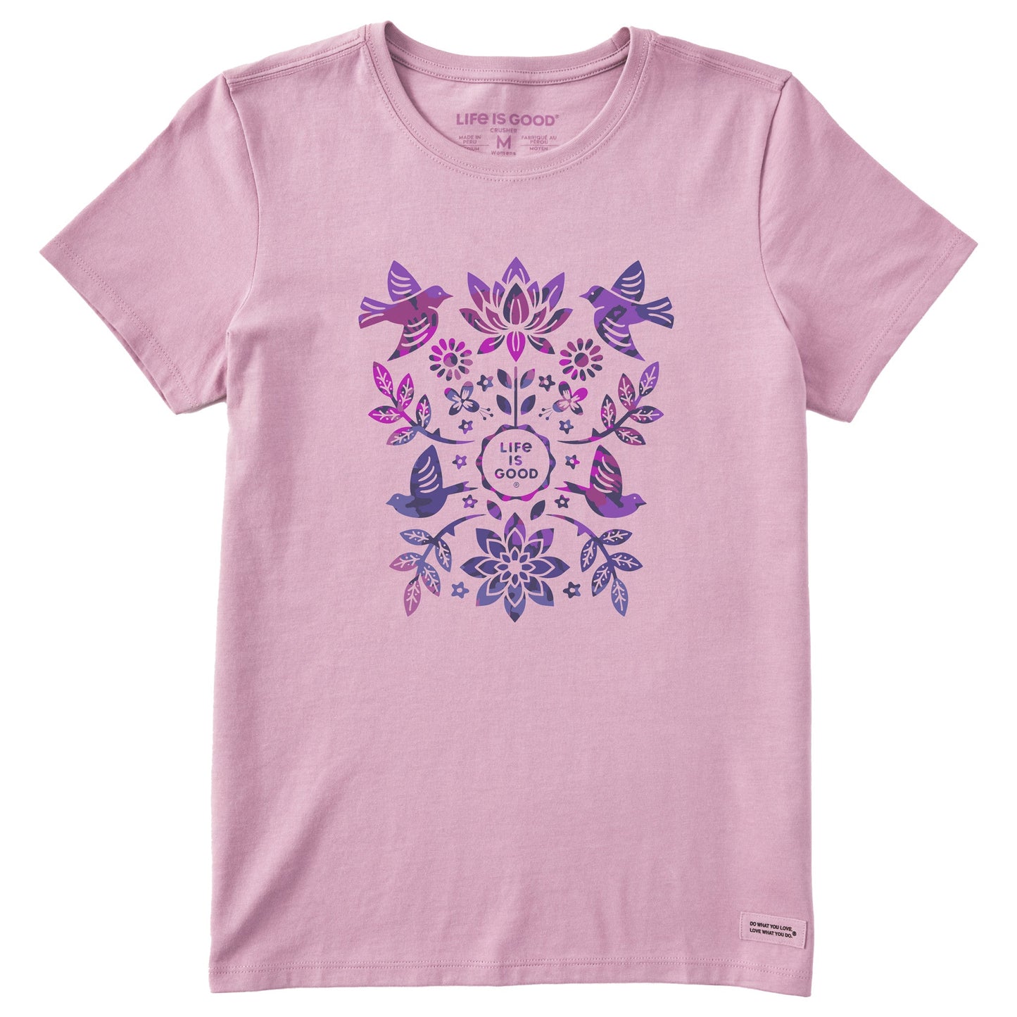 Women's Folk Art Garden Tie Dye Short Sleeve Tee