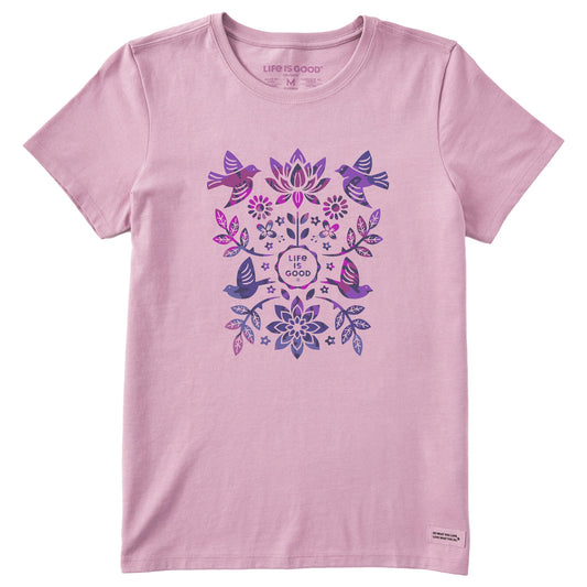 Women's Folk Art Garden Tie Dye Short Sleeve Tee