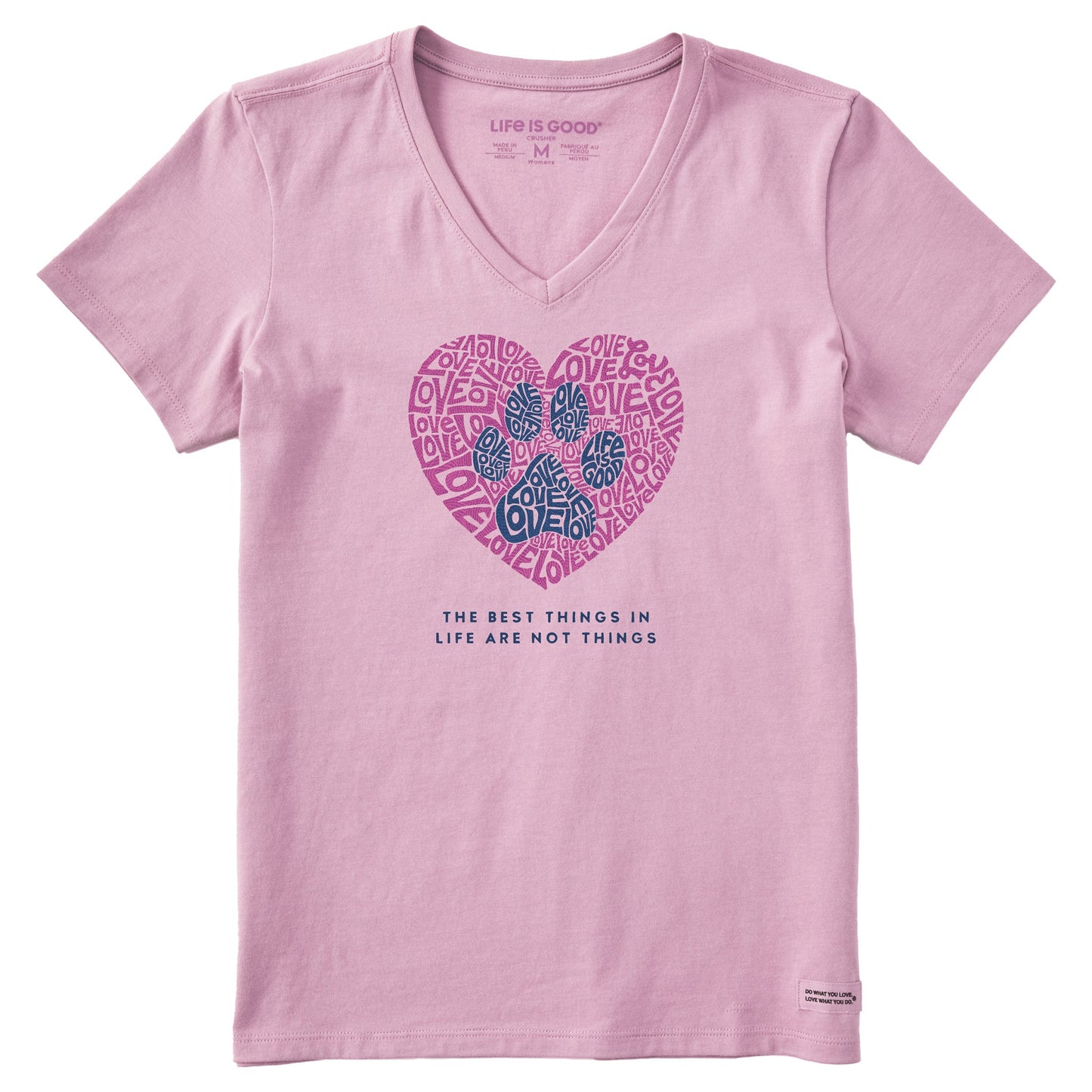 Women's Best Things Paw Heart Short Sleeve Vee