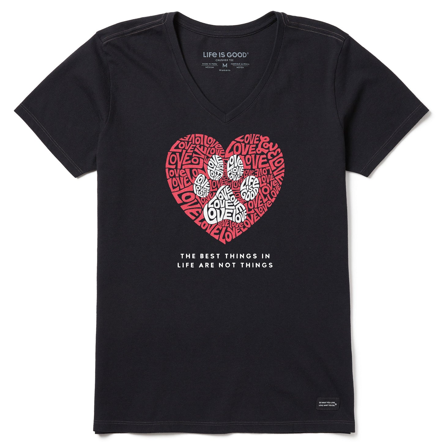 Women's Best Things Paw Heart Short Sleeve Vee