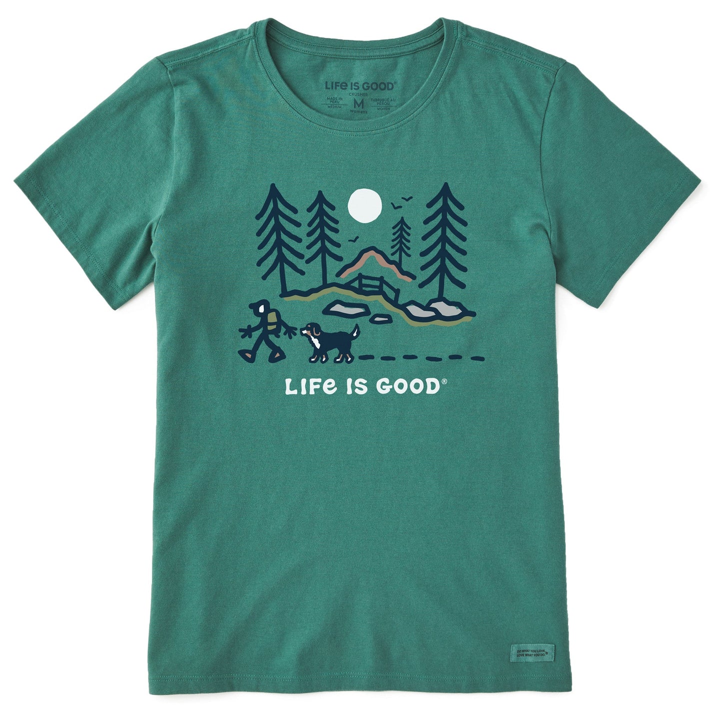 Women's Bernese Hiking Through the Woods Short Sleeve Crusher Tee