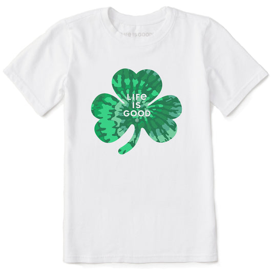 Kids Tie Dye Clover Short Sleeve Crusher Tee