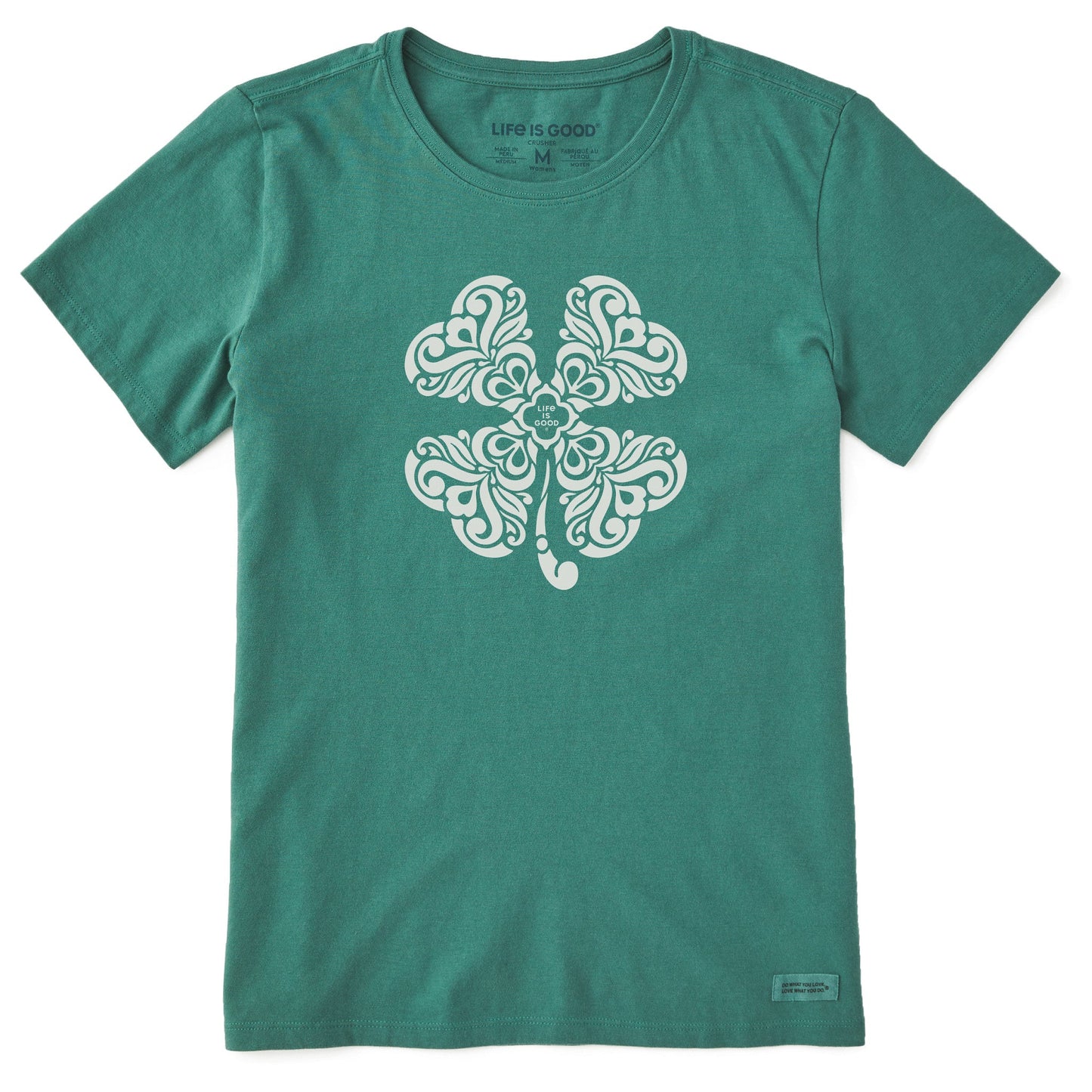 Women's 4 Leaf Clover Swirl Short Sleeve Crusher Tee