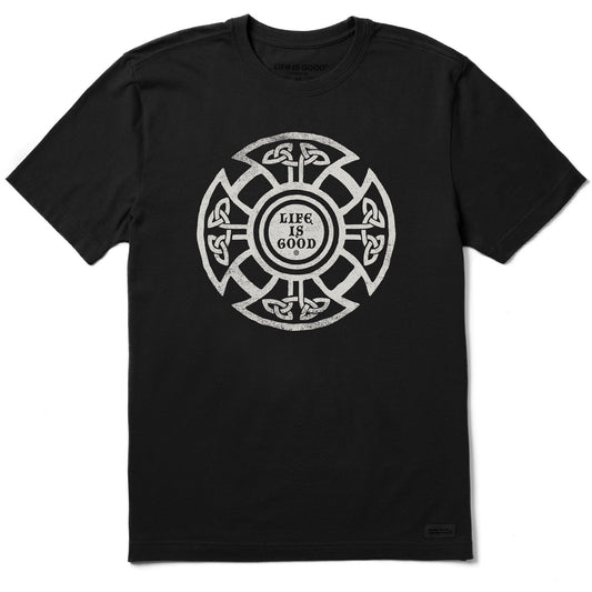 Men's Life is Good Celtic Shield Short Sleeve Crusher Tee