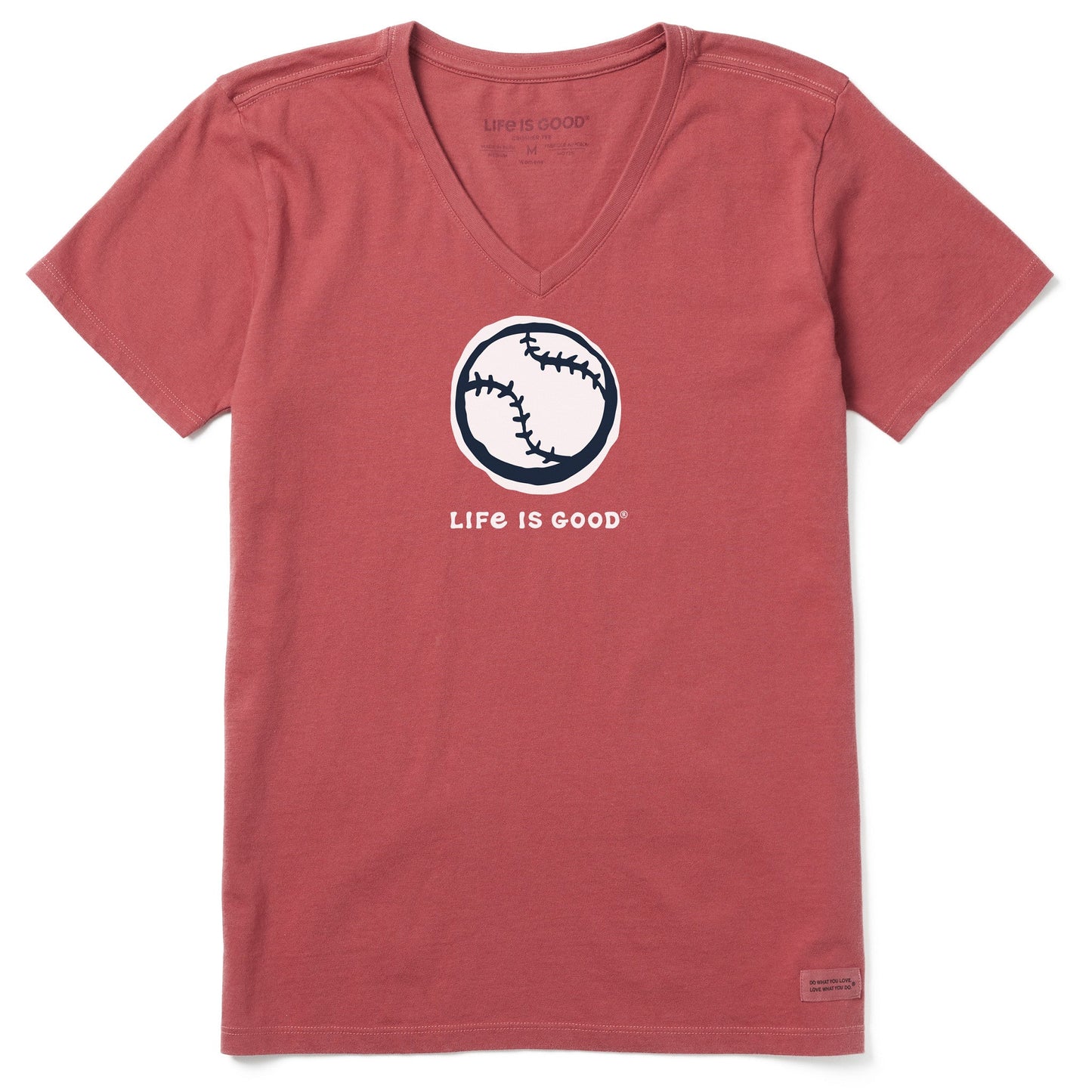 Women's Baseball Sketch Short Sleeve Crusher Vee