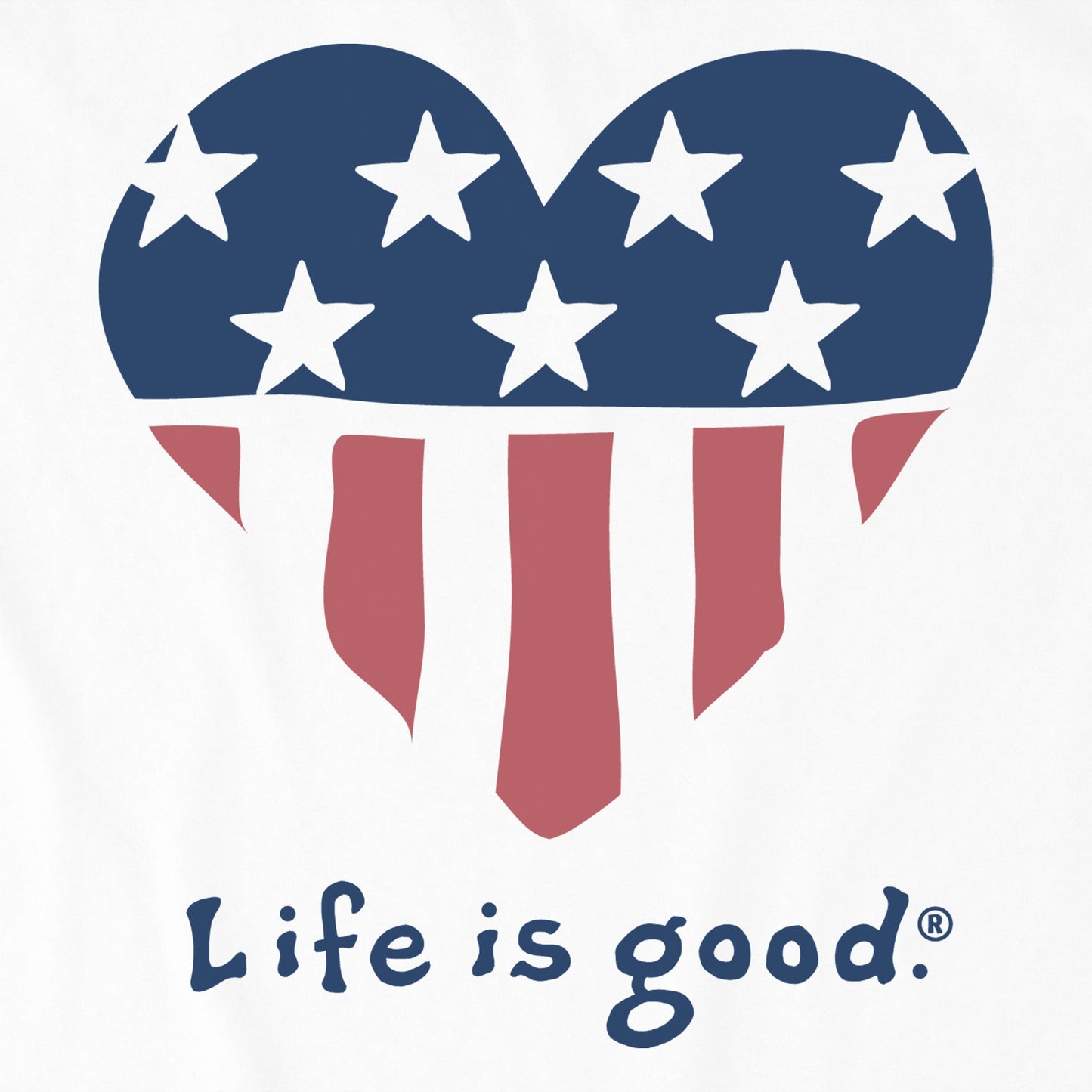 Women's USA Heart Short Sleeve Crusher Vee