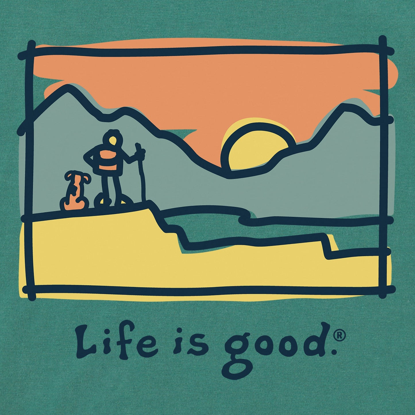 Men's Sunset Scenic Landscape Short Sleeve Crusher Tee