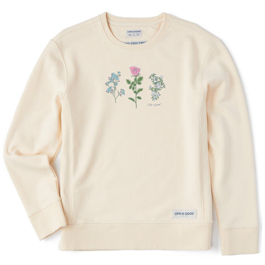 Women's 3 Botanical Rose Jasmine Simply True Fleece Crew