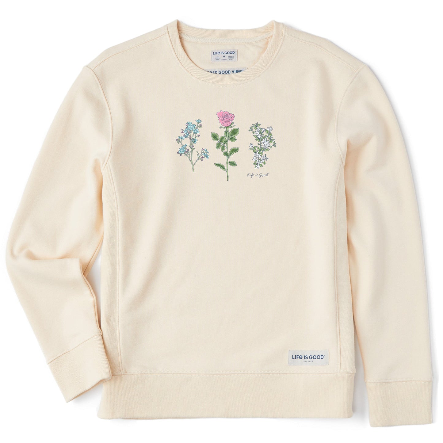 Women's 3 Botanical Rose Jasmine Simply True Fleece Crew