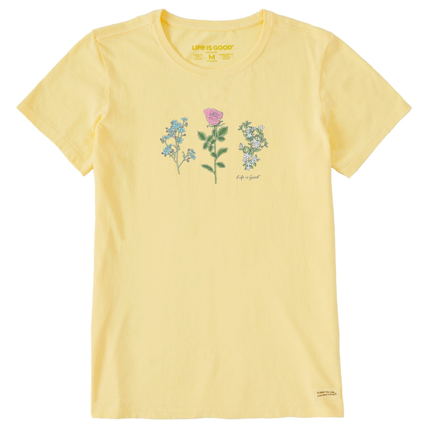 Women's 3 Botanical Rose Jasmine Short Sleeve Crusher Tee