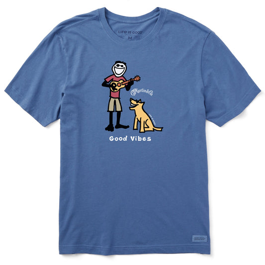 Men's Jake & Rocket Martin Guitar Good Vibes Short Sleeve Crusher Tee