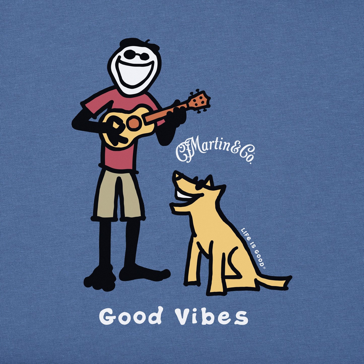 Men's Jake & Rocket Martin Guitar Good Vibes Short Sleeve Crusher Tee