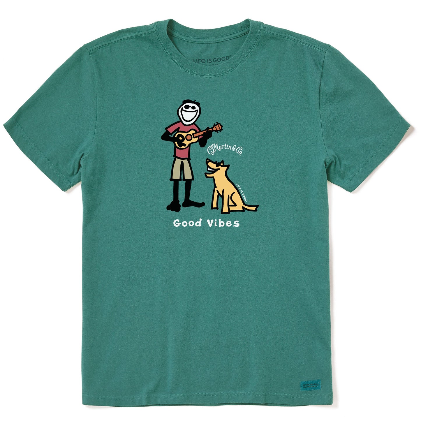 Men's Jake & Rocket Martin Guitar Good Vibes Short Sleeve Crusher Tee