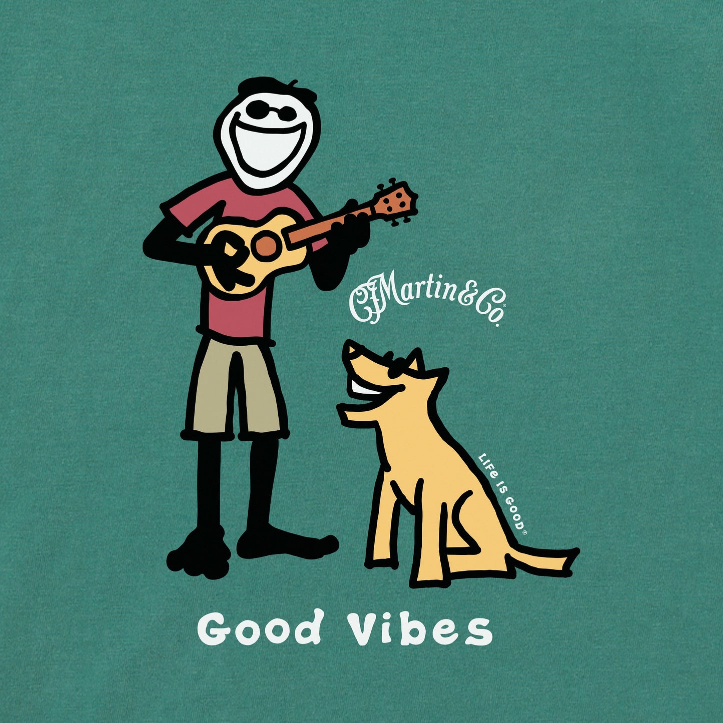 Men's Jake & Rocket Martin Guitar Good Vibes Short Sleeve Crusher Tee