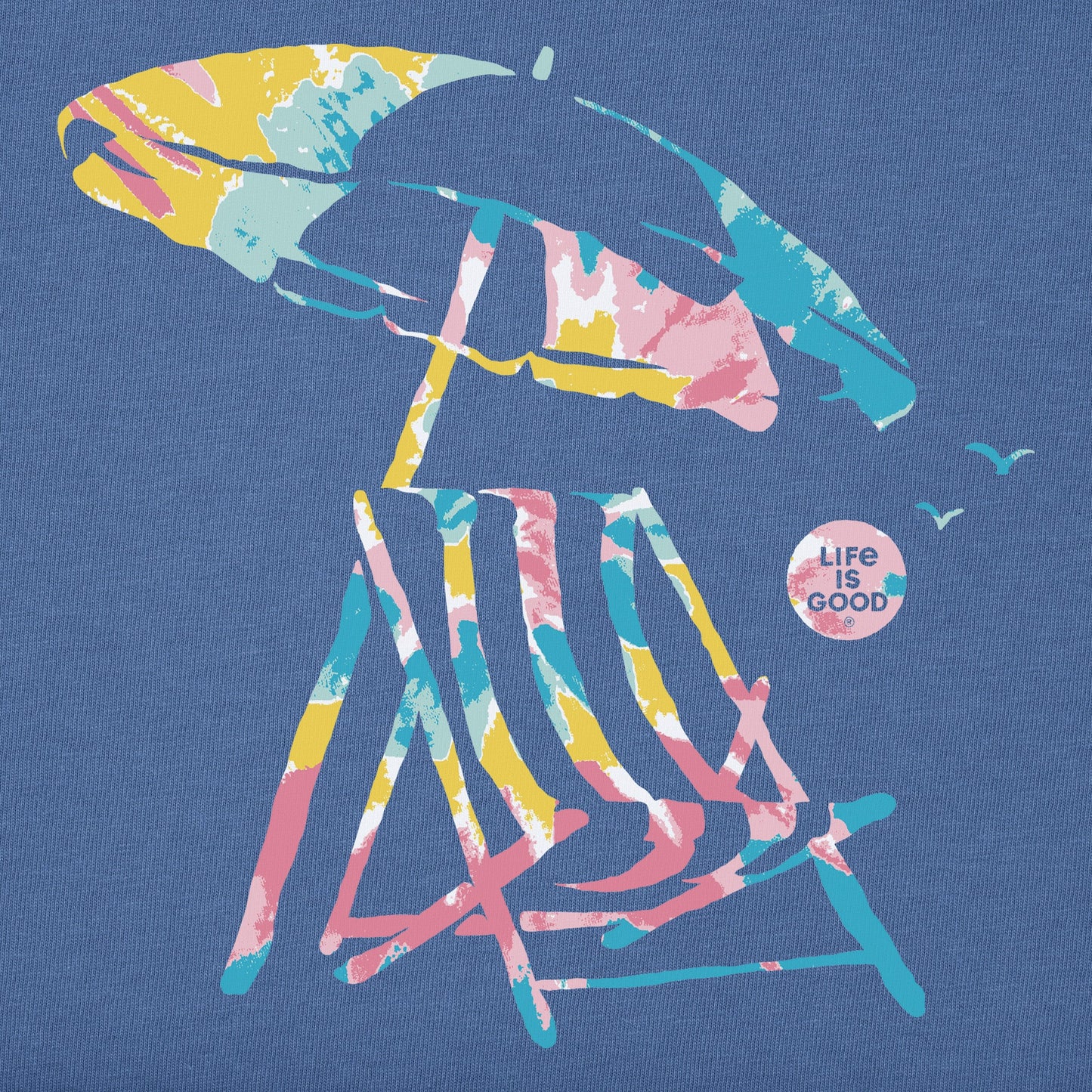 Women's Tie Dye Beach Umbrella Short Sleeve Vee