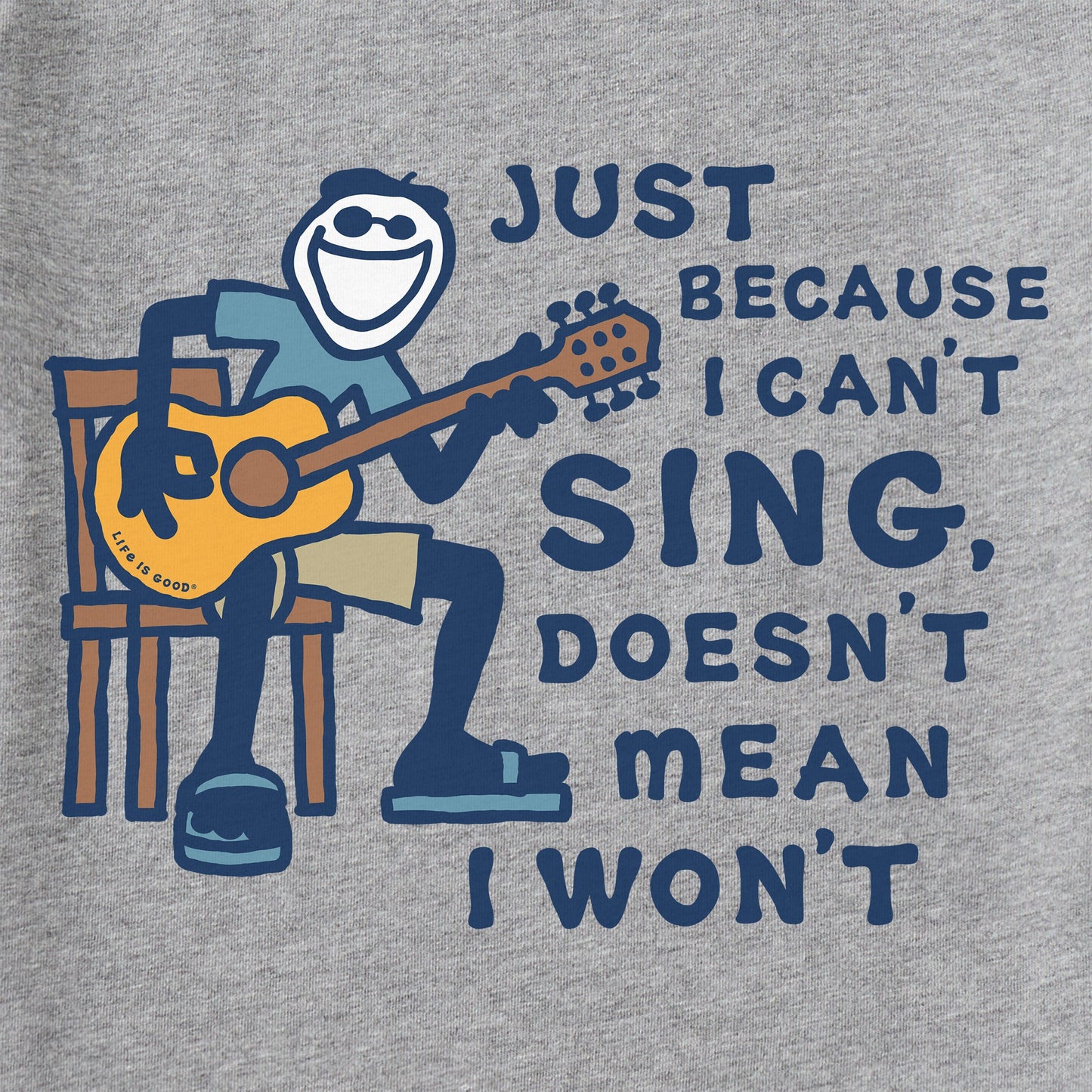 Men's Jake Can't Sing Guitar Short Sleeve Tee