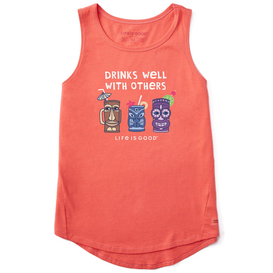 Women's Tiki Drinks Well Sleeveless High-Low Crusher Tank