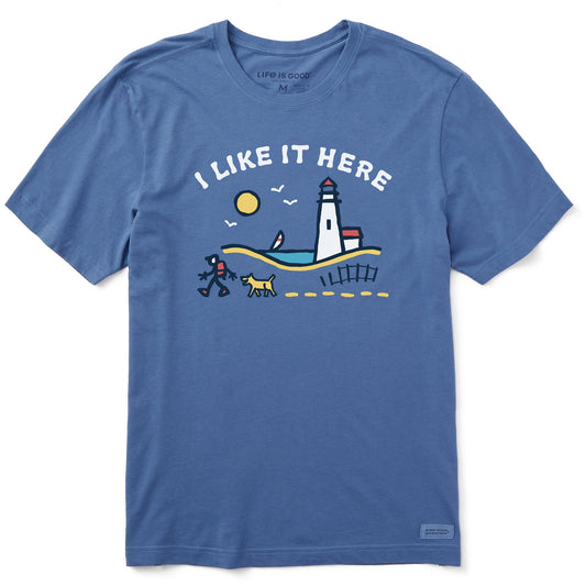 Men's I Like it Here Lighthouse Walk Short Sleeve Tee