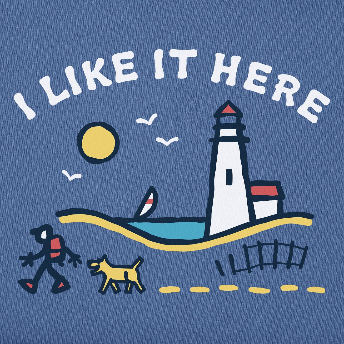 Men's I Like it Here Lighthouse Walk Short Sleeve Tee