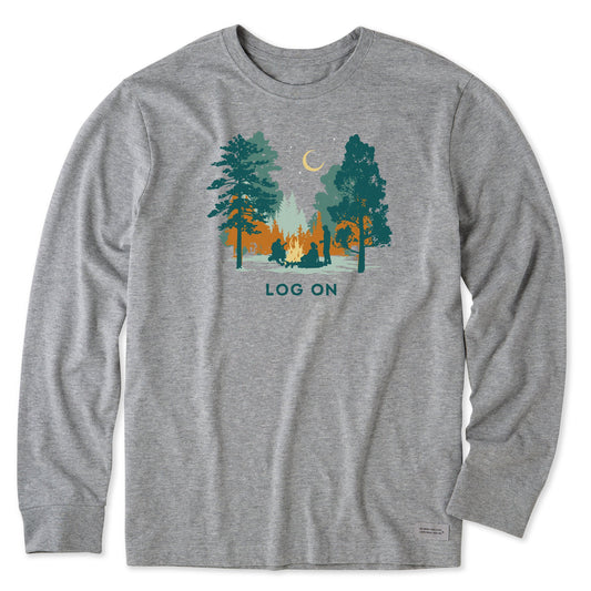 Men's Log On Campfire Long Sleeve Crusher Tee