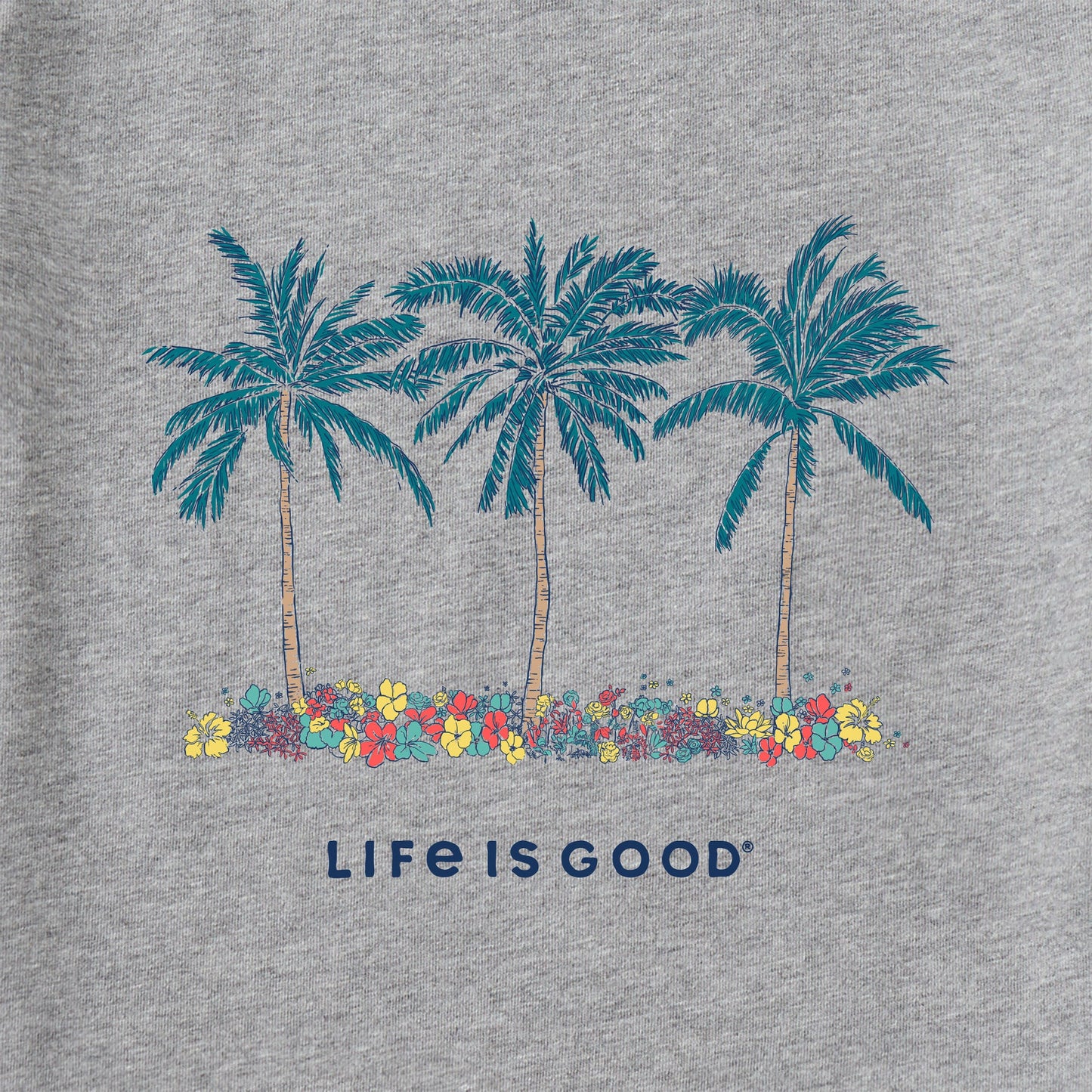 Women's Cool Palm Flowers Short Sleeve Vee