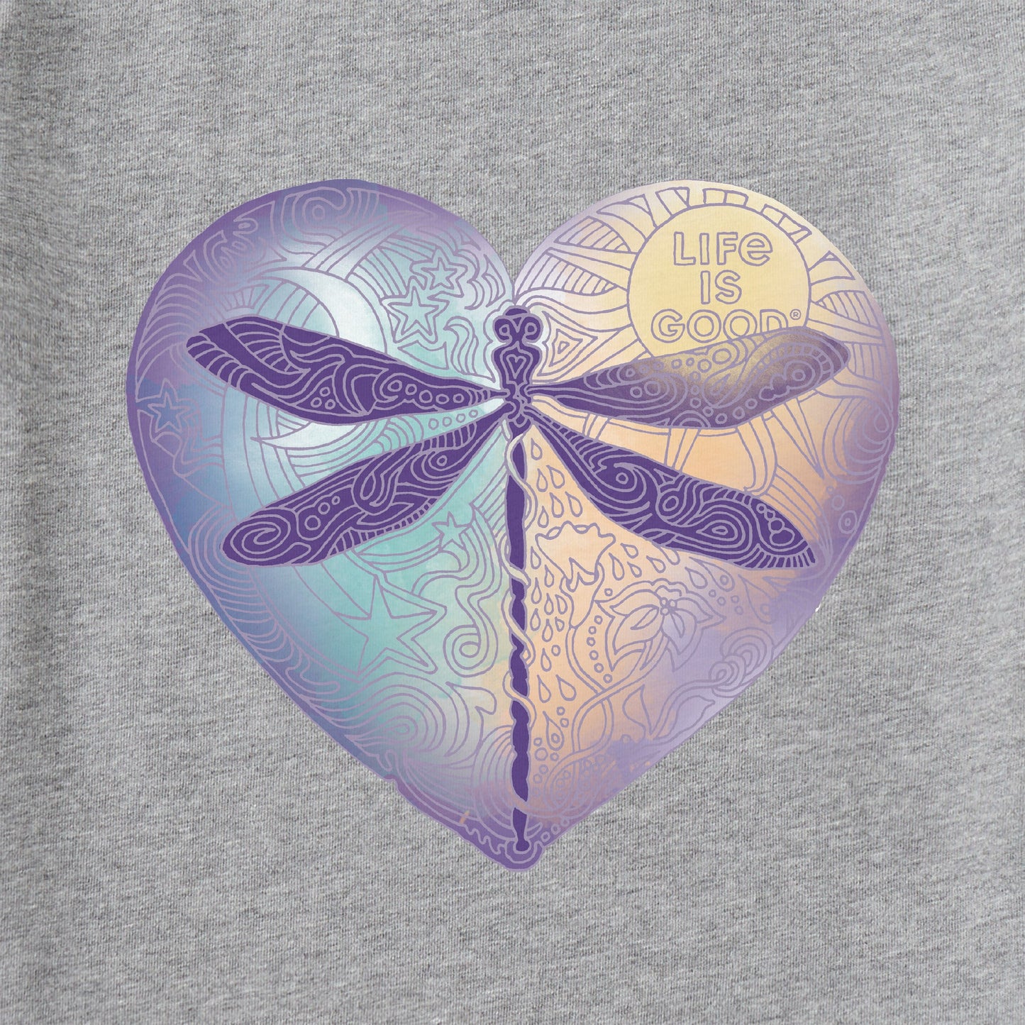 Women's Dragonfly Heart Short Sleeve Vee