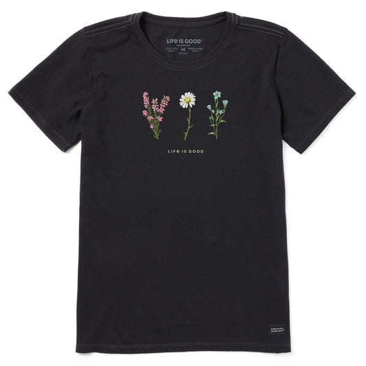 Women's Detailed Wildflowers Short Sleeve Crusher Tee