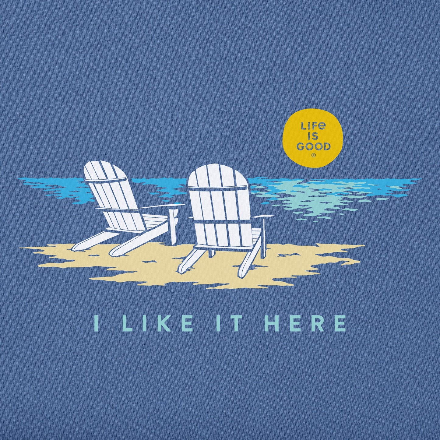 Women's Adirondack Beach I Like it Here Short Sleeve Vee