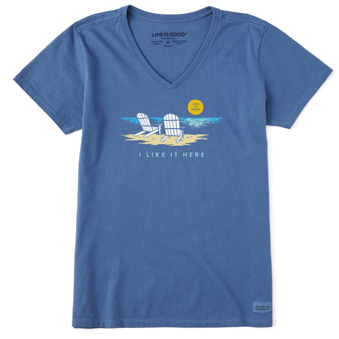 Women's Adirondack Beach I Like it Here Short Sleeve Vee