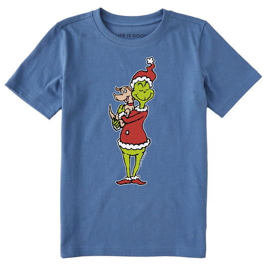 Kids Pop Art Grinch and Max Short Sleeve Crusher Tee